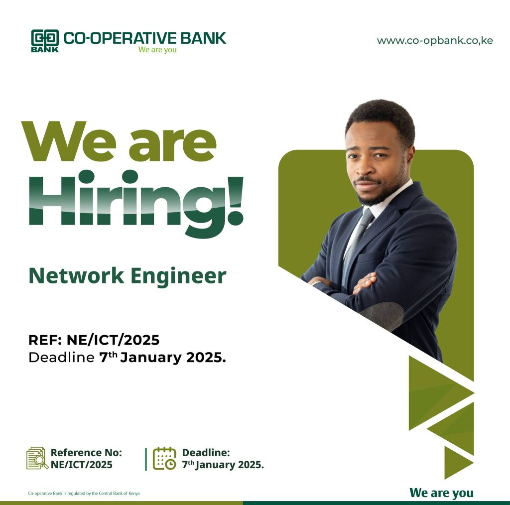 Co-operative Bank Seeks Network Engineer to Strengthen Corporate IT Infrastructure