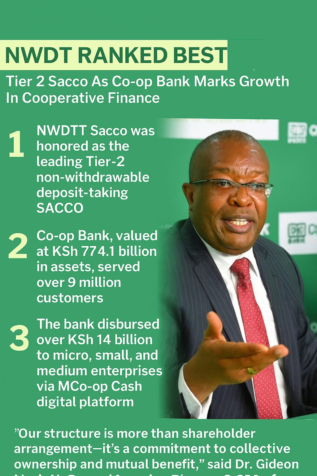 NWDT Named Kenya’s Top Tier‑2 SACCO as Co‑op Bank Celebrates Cooperative Finance Growth