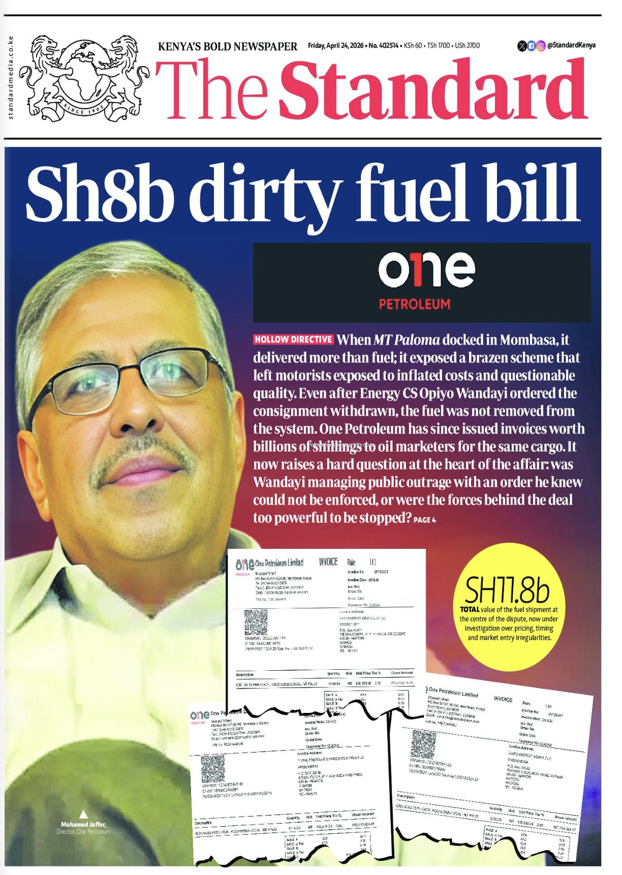 EXPOSE: QUESTIONS MOUNT OVER MT PALOMA FUEL AS DOCUMENTS POINT TO EARLY BILLING AND SYSTEM-WIDE BLENDING